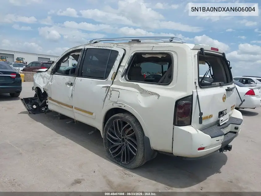 2010 Nissan Armada Titanium VIN: 5N1BA0NDXAN606004 Lot: 45451886