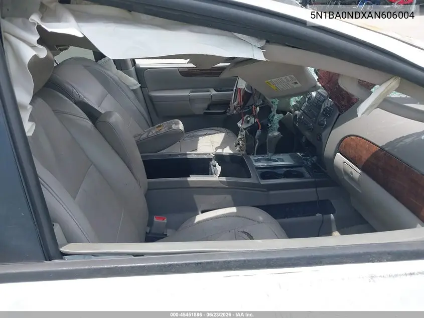 2010 Nissan Armada Titanium VIN: 5N1BA0NDXAN606004 Lot: 45451886