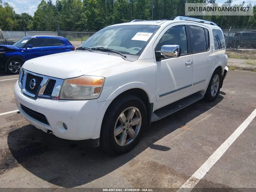 2010 Nissan Armada Platinum VIN: 5N1BA0NF0AN601427 Lot: 45573282