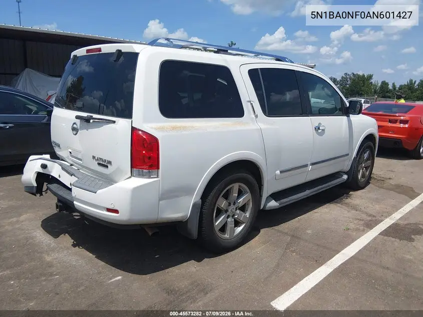 2010 Nissan Armada Platinum VIN: 5N1BA0NF0AN601427 Lot: 45573282