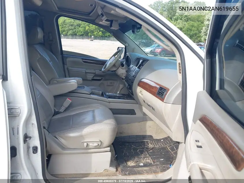 2010 Nissan Armada Titanium VIN: 5N1AA0NC2AN619655 Lot: 45600379
