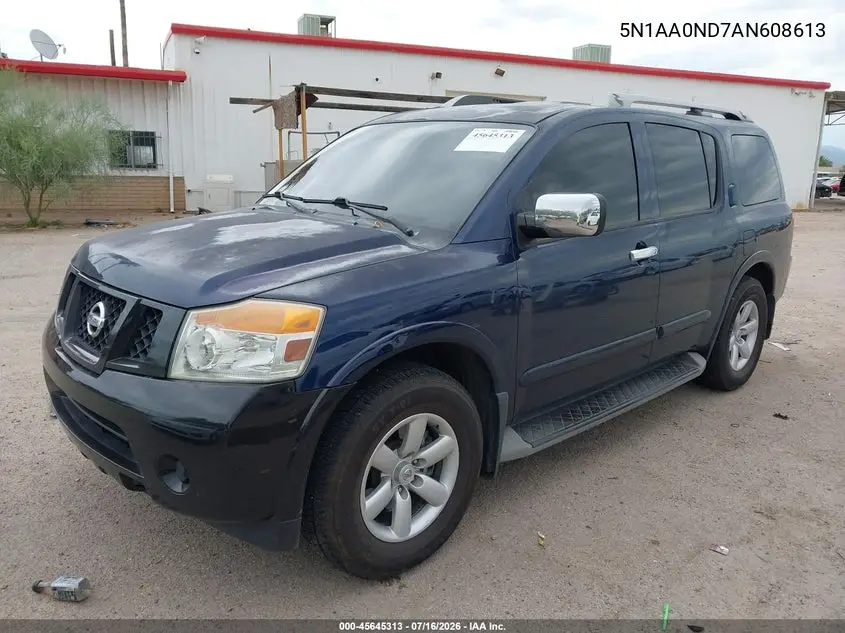 2010 Nissan Armada Se VIN: 5N1AA0ND7AN608613 Lot: 45645313