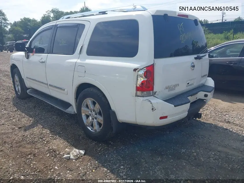 2010 Nissan Armada Platinum VIN: 5N1AA0NC5AN610545 Lot: 45667692