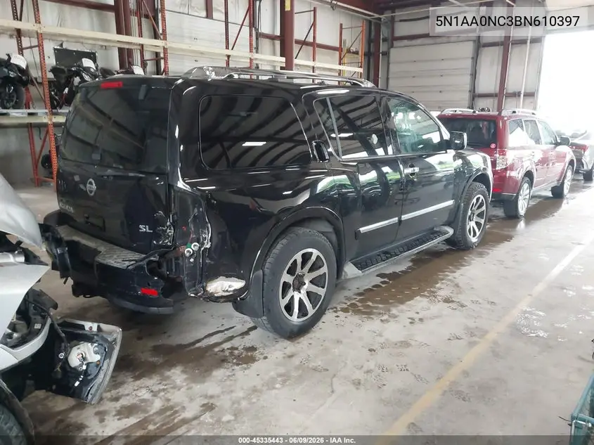 2011 Nissan Armada Sl VIN: 5N1AA0NC3BN610397 Lot: 45335443