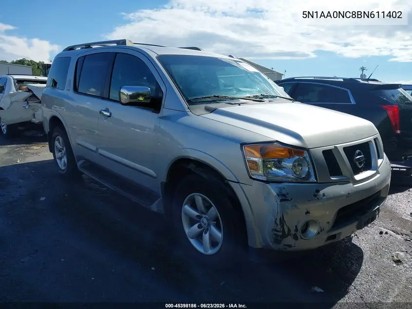 2011 Nissan Armada Sv VIN: 5N1AA0NC8BN611402 Lot: 45398186