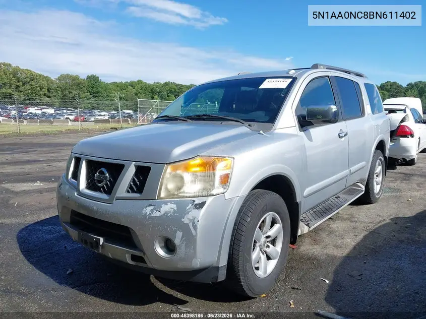 2011 Nissan Armada Sv VIN: 5N1AA0NC8BN611402 Lot: 45398186