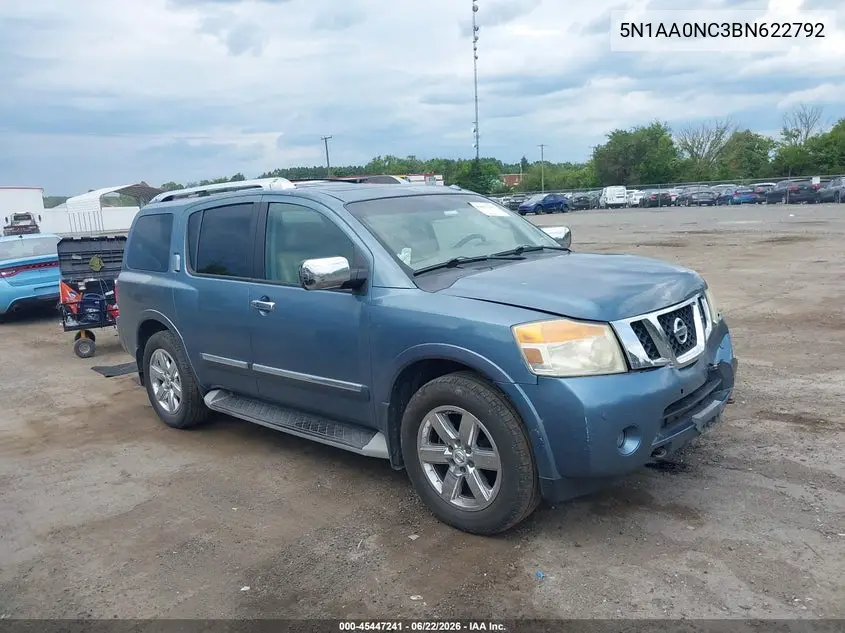 2011 Nissan Armada Platinum VIN: 5N1AA0NC3BN622792 Lot: 45447241