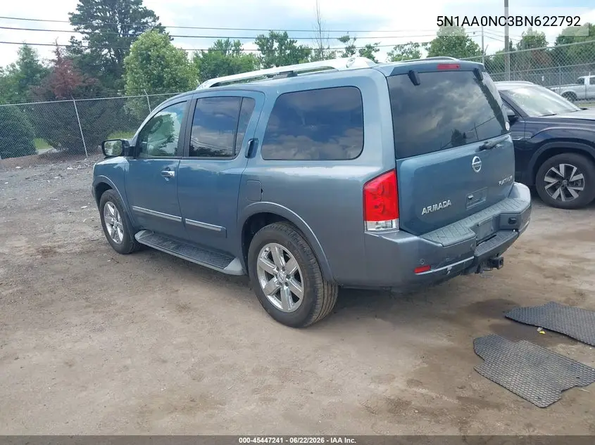 2011 Nissan Armada Platinum VIN: 5N1AA0NC3BN622792 Lot: 45447241