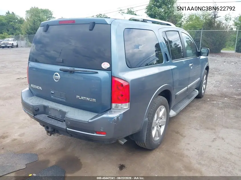 2011 Nissan Armada Platinum VIN: 5N1AA0NC3BN622792 Lot: 45447241