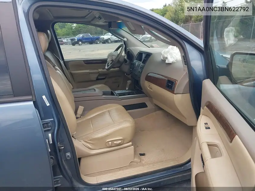 2011 Nissan Armada Platinum VIN: 5N1AA0NC3BN622792 Lot: 45447241