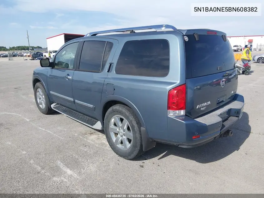2011 Nissan Armada Platinum VIN: 5N1BA0NE5BN608382 Lot: 45535725