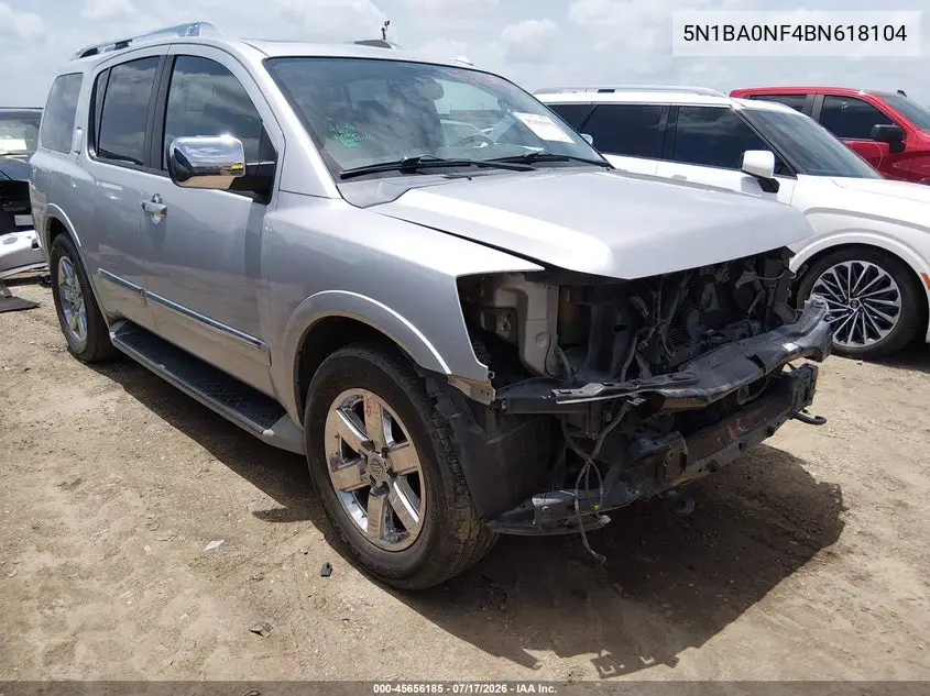 2011 Nissan Armada Platinum VIN: 5N1BA0NF4BN618104 Lot: 45656185