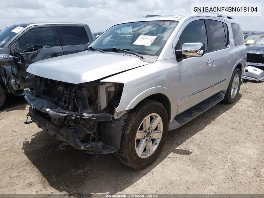 2011 Nissan Armada Platinum VIN: 5N1BA0NF4BN618104 Lot: 45656185