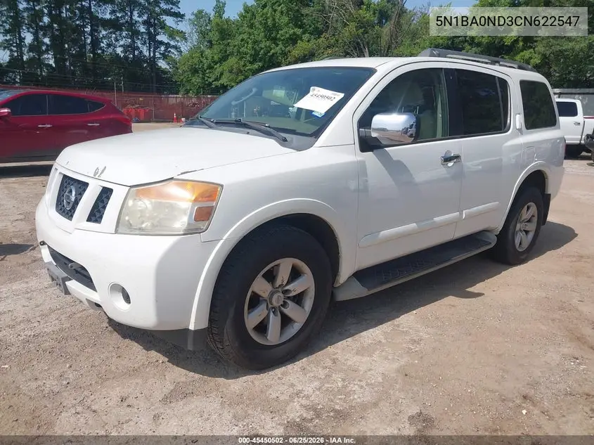 2012 Nissan Armada Sv VIN: 5N1BA0ND3CN622547 Lot: 45450502