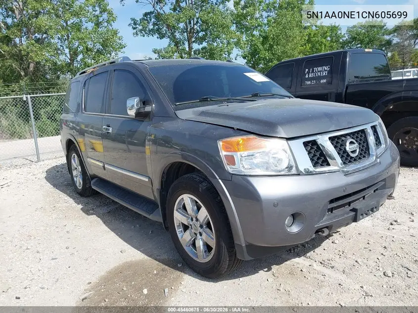 2012 Nissan Armada Platinum VIN: 5N1AA0NE1CN605699 Lot: 45460675