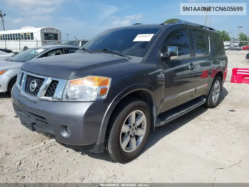 2012 Nissan Armada Platinum VIN: 5N1AA0NE1CN605699 Lot: 45460675