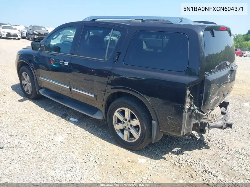 2012 Nissan Armada Platinum VIN: 5N1BA0NFXCN604371 Lot: 45543150