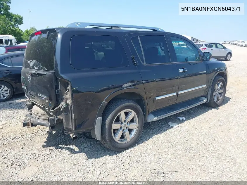 2012 Nissan Armada Platinum VIN: 5N1BA0NFXCN604371 Lot: 45543150