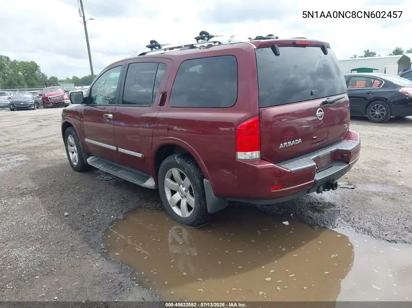 2012 Nissan Armada Sl VIN: 5N1AA0NC8CN602457 Lot: 45622582