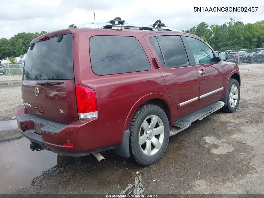 2012 Nissan Armada Sl VIN: 5N1AA0NC8CN602457 Lot: 45622582