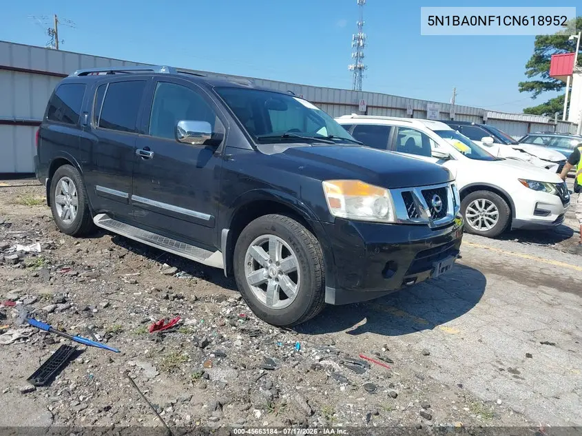 2012 Nissan Armada Platinum VIN: 5N1BA0NF1CN618952 Lot: 45663184