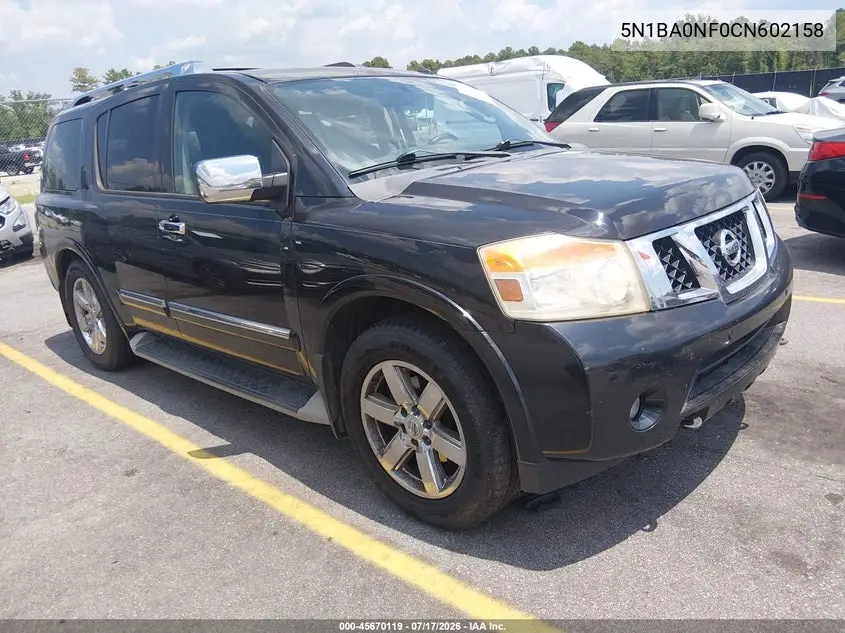 2012 Nissan Armada Platinum VIN: 5N1BA0NF0CN602158 Lot: 45670119