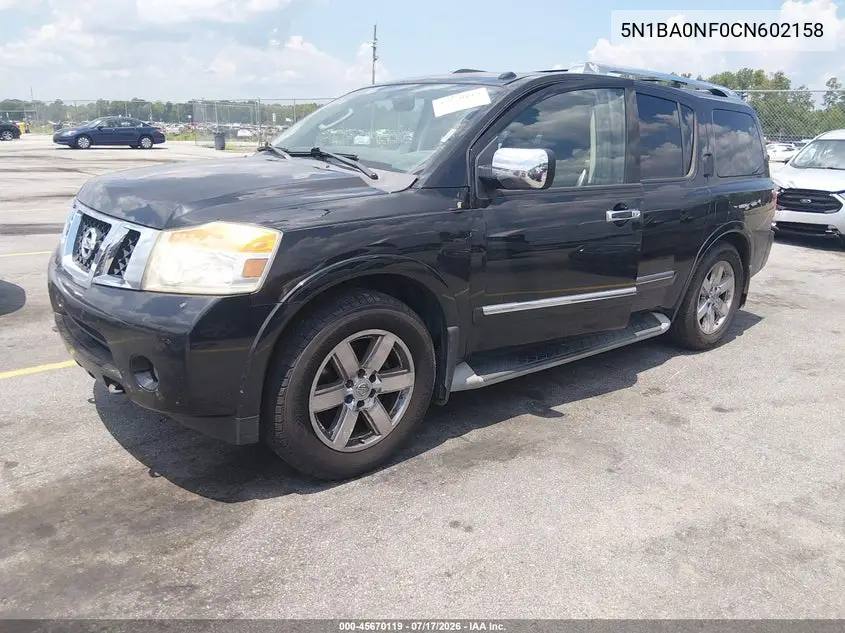 2012 Nissan Armada Platinum VIN: 5N1BA0NF0CN602158 Lot: 45670119