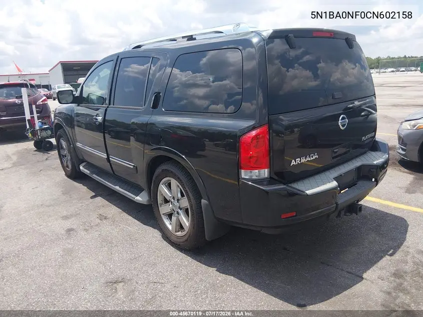 2012 Nissan Armada Platinum VIN: 5N1BA0NF0CN602158 Lot: 45670119