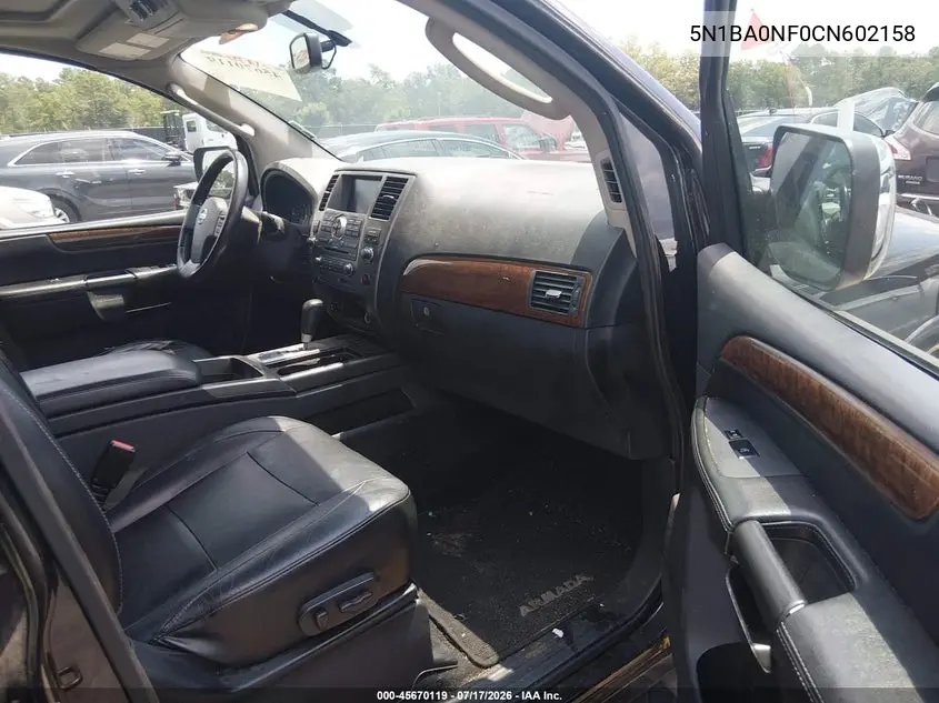 2012 Nissan Armada Platinum VIN: 5N1BA0NF0CN602158 Lot: 45670119