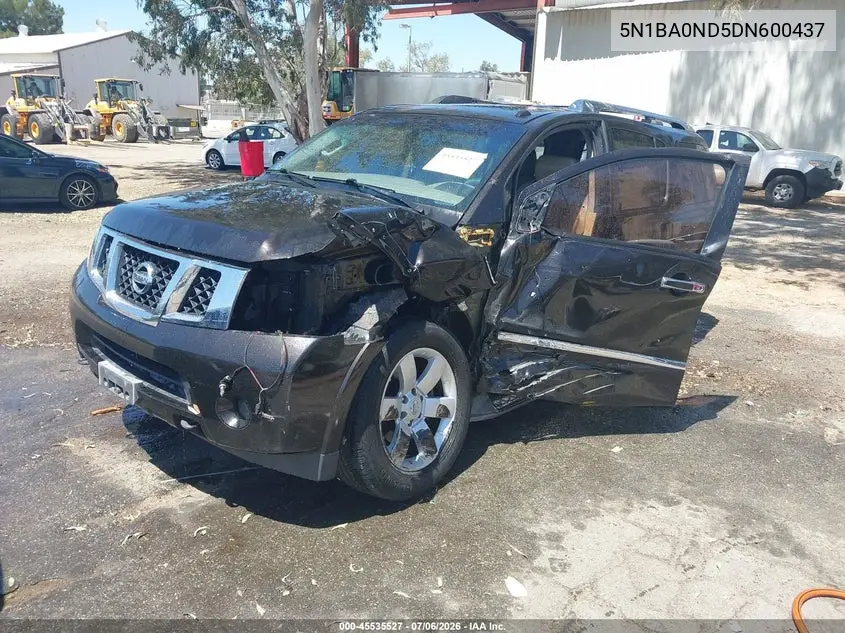 2013 Nissan Armada Sl VIN: 5N1BA0ND5DN600437 Lot: 45535527