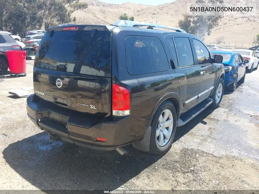 2013 Nissan Armada Sl VIN: 5N1BA0ND5DN600437 Lot: 45535527