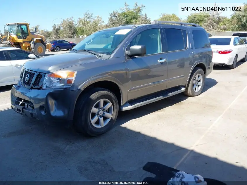 2013 Nissan Armada Sv VIN: 5N1AA0ND4DN611022 Lot: 45567328