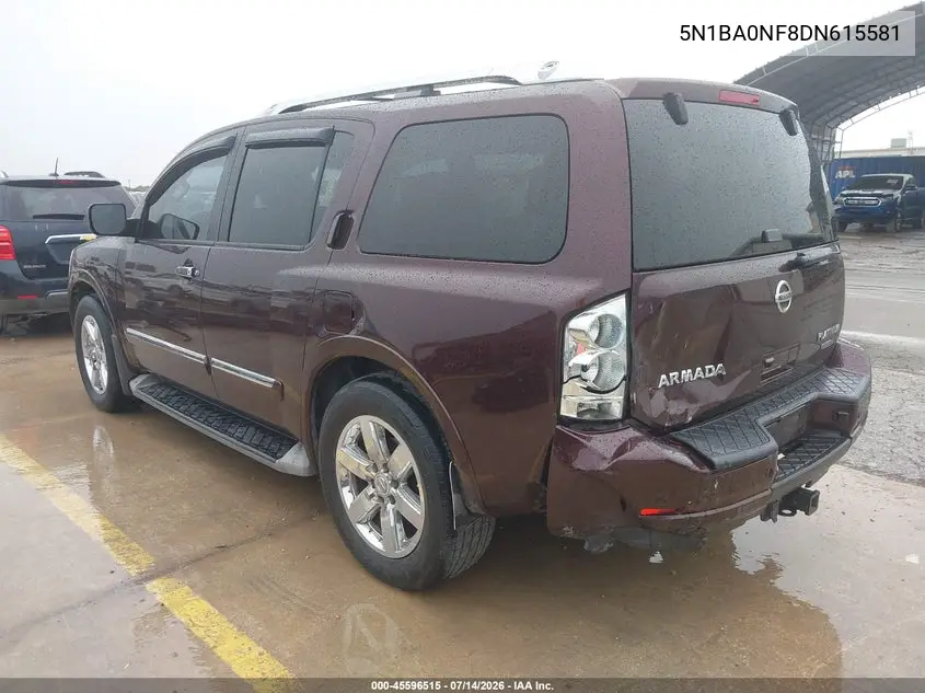 2013 Nissan Armada Platinum VIN: 5N1BA0NF8DN615581 Lot: 45596515