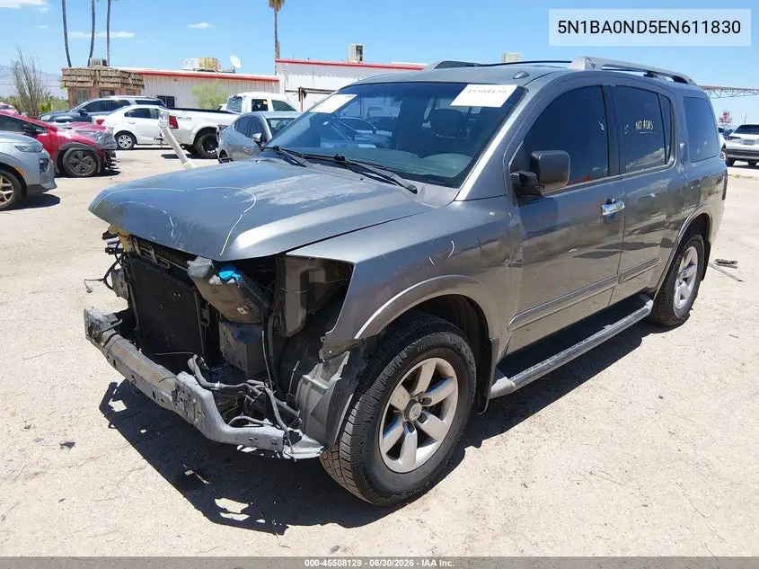 2014 Nissan Armada Sv VIN: 5N1BA0ND5EN611830 Lot: 45508129