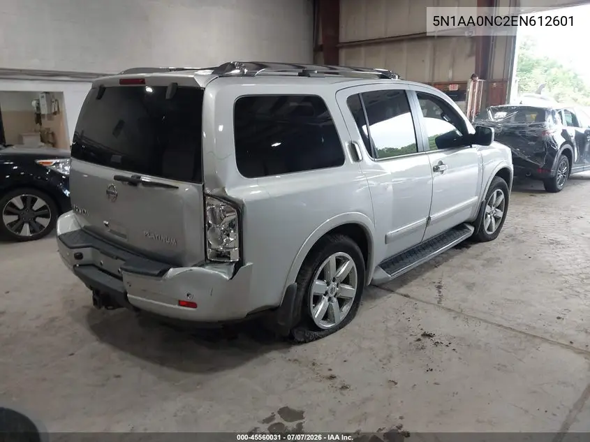 2014 Nissan Armada Platinum VIN: 5N1AA0NC2EN612601 Lot: 45560031