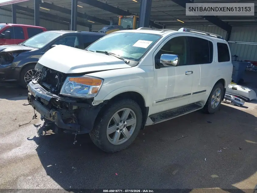 2014 Nissan Armada Platinum VIN: 5N1BA0NDXEN613153 Lot: 45618771