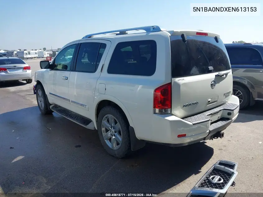 2014 Nissan Armada Platinum VIN: 5N1BA0NDXEN613153 Lot: 45618771