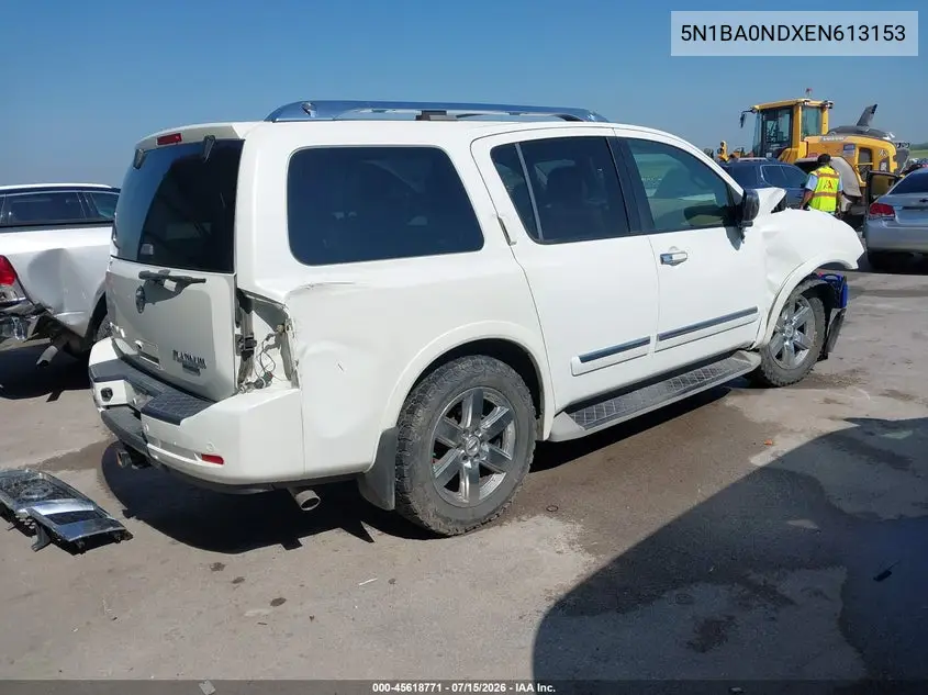 2014 Nissan Armada Platinum VIN: 5N1BA0NDXEN613153 Lot: 45618771