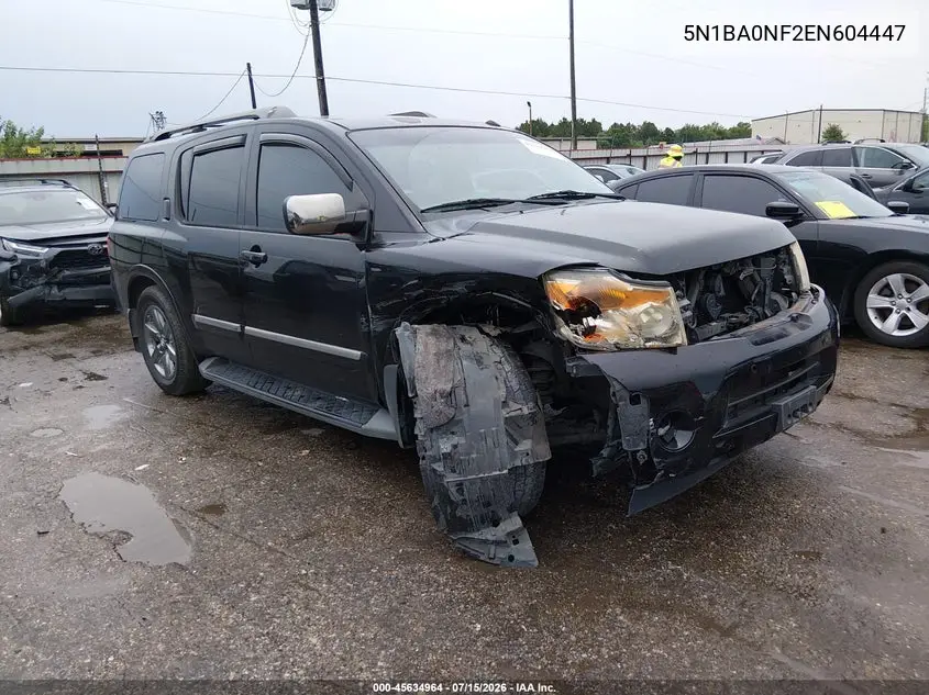 2014 Nissan Armada Platinum VIN: 5N1BA0NF2EN604447 Lot: 45634964