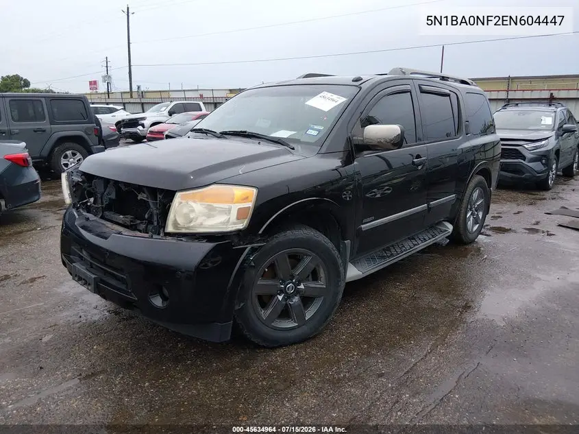 2014 Nissan Armada Platinum VIN: 5N1BA0NF2EN604447 Lot: 45634964