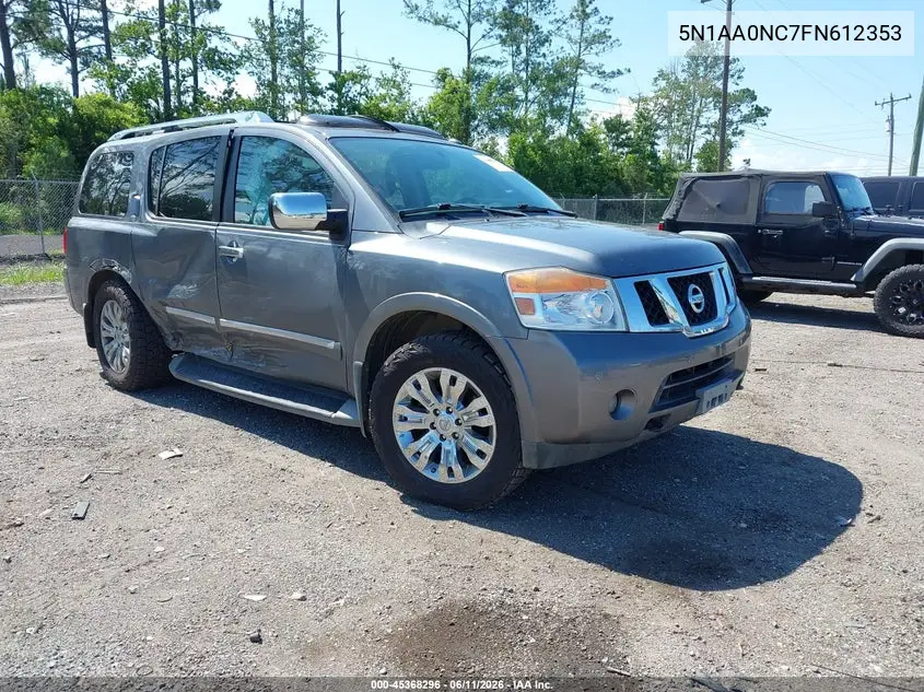 2015 Nissan Armada Platinum VIN: 5N1AA0NC7FN612353 Lot: 45368296