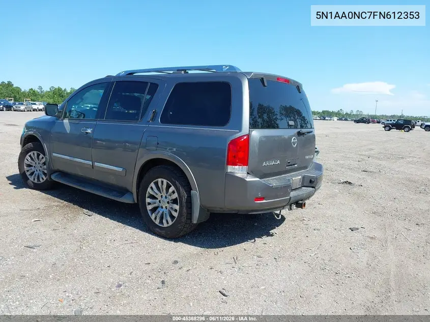 2015 Nissan Armada Platinum VIN: 5N1AA0NC7FN612353 Lot: 45368296