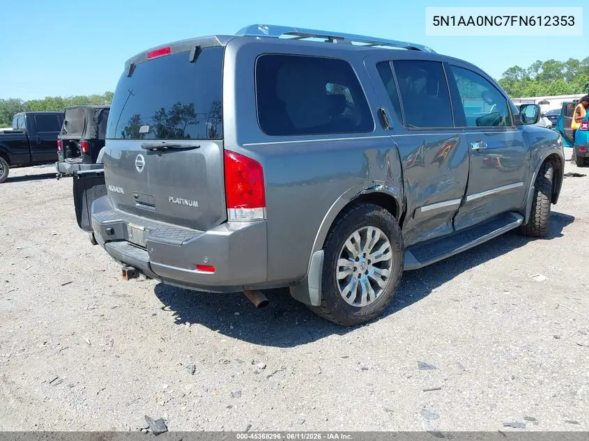 2015 Nissan Armada Platinum VIN: 5N1AA0NC7FN612353 Lot: 45368296