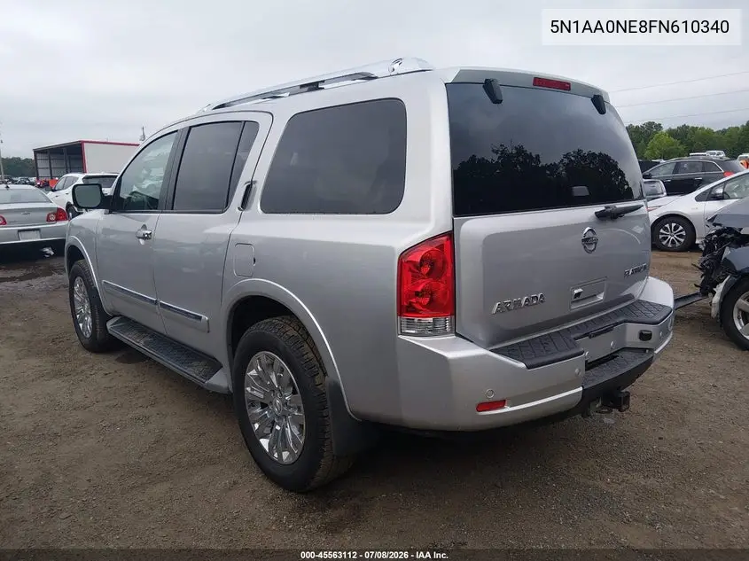 2015 Nissan Armada Platinum VIN: 5N1AA0NE8FN610340 Lot: 45563112