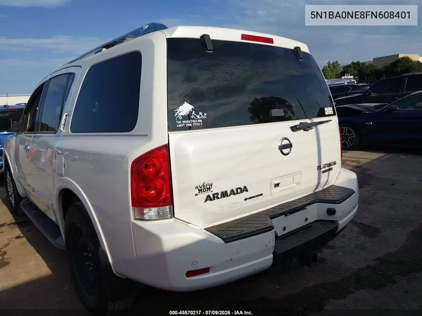 2015 Nissan Armada Platinum VIN: 5N1BA0NE8FN608401 Lot: 45570217