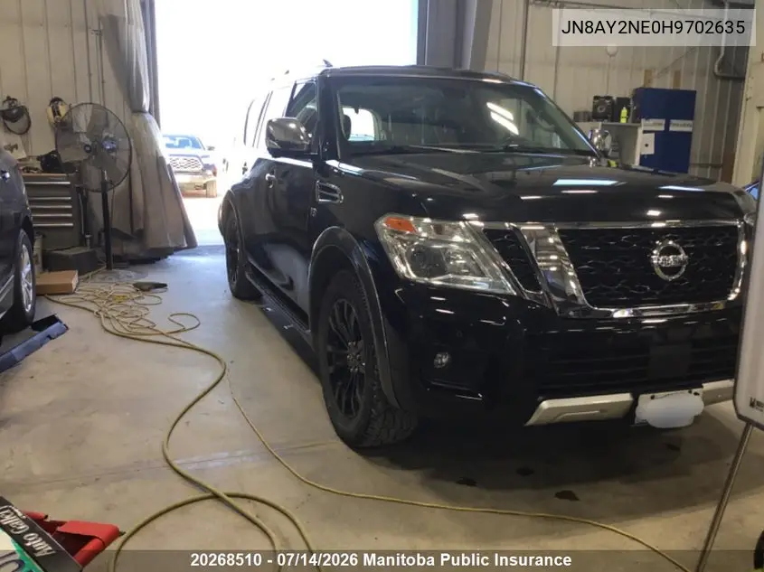 2017 Nissan Armada Platinum VIN: JN8AY2NE0H9702635 Lot: 20268510