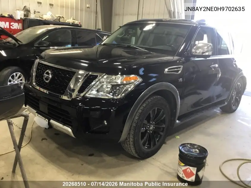 2017 Nissan Armada Platinum VIN: JN8AY2NE0H9702635 Lot: 20268510