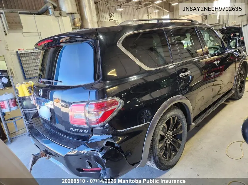 2017 Nissan Armada Platinum VIN: JN8AY2NE0H9702635 Lot: 20268510