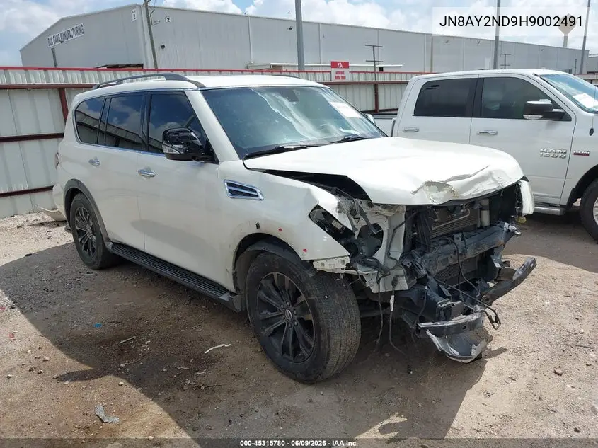 2017 Nissan Armada Platinum VIN: JN8AY2ND9H9002491 Lot: 45315780