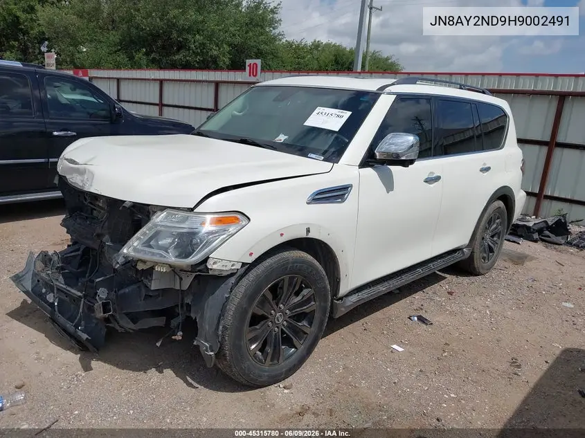 2017 Nissan Armada Platinum VIN: JN8AY2ND9H9002491 Lot: 45315780